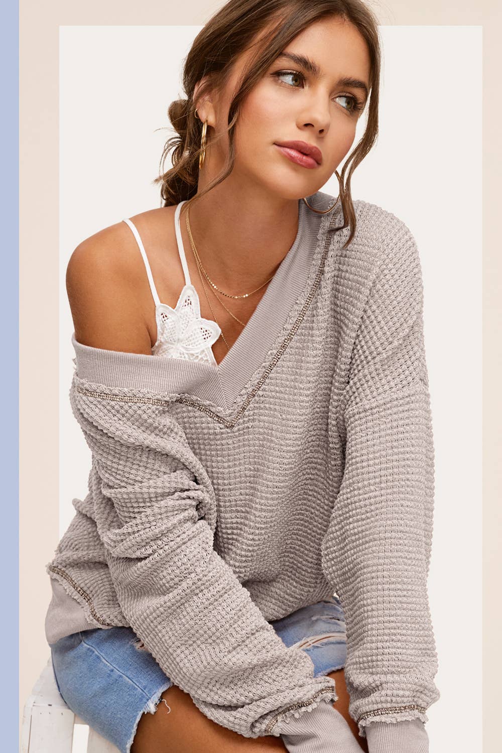 Waffle Long Sleeve Top