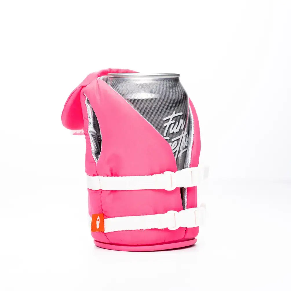 Puffin Can Koozie: The Buoy - Party Pink