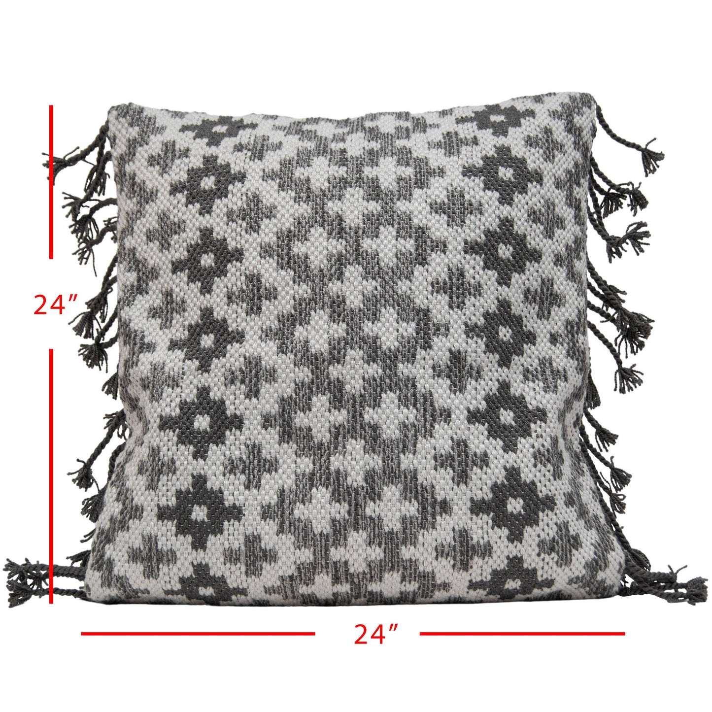 Pillow: 24" X 24" Gray, Indoor & Outdoor