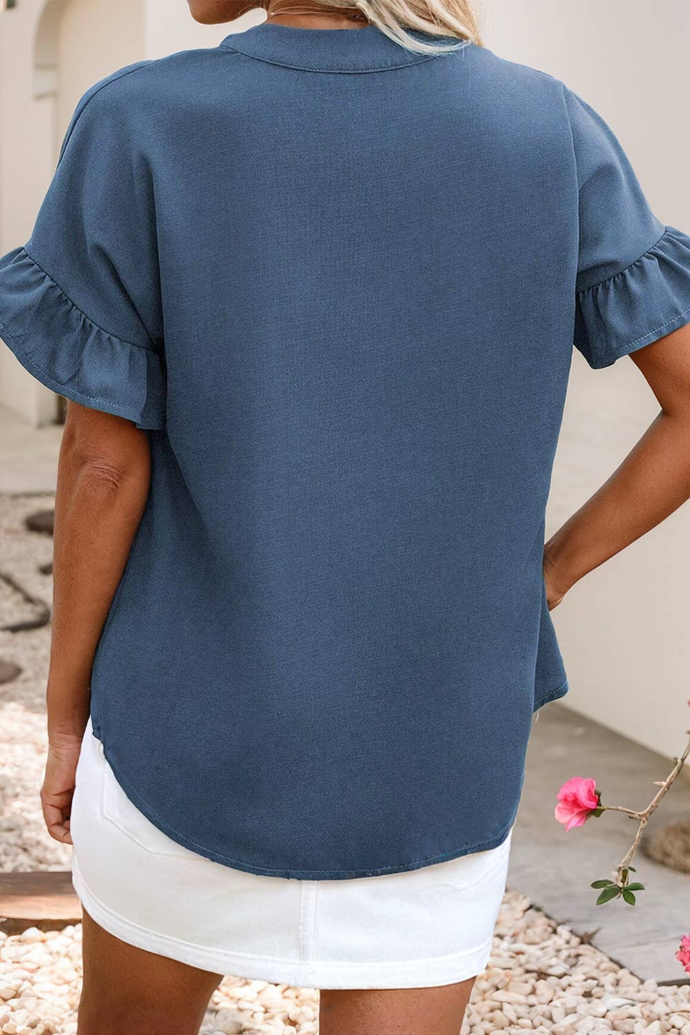 Solid Ruffle Shirt