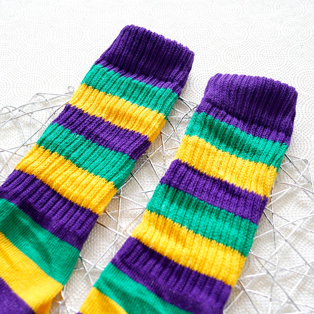 Mardi Gras Slouchy Socks