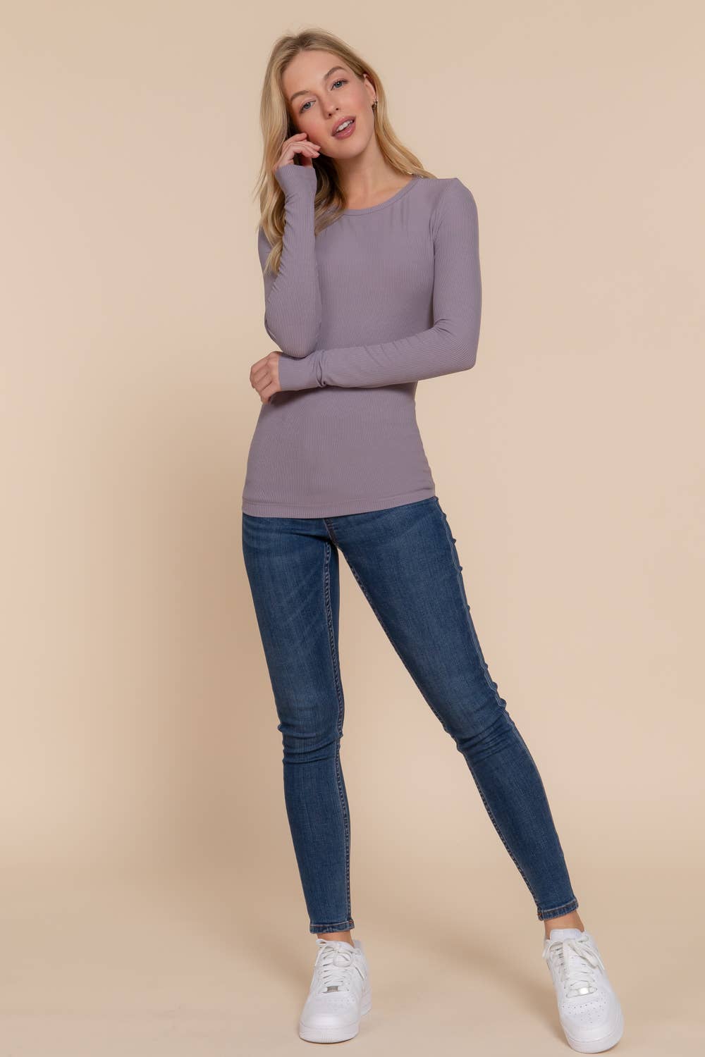 Long Sleeve Crew Knit Top