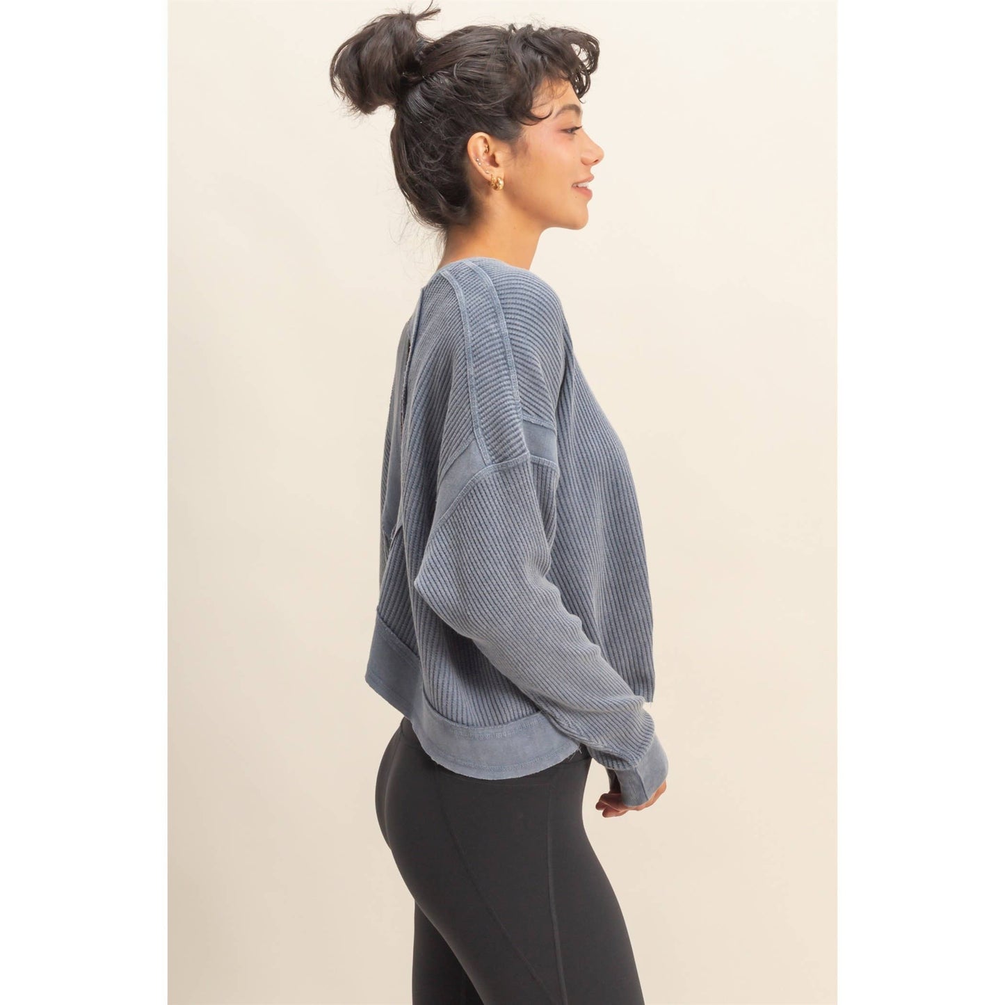 Open Back Long Sleeve Top