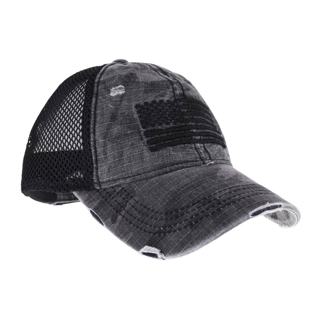 Embroidered American Flag Camo C.C Ball Cap