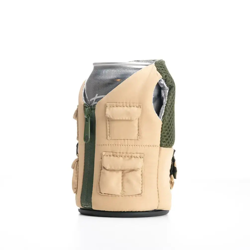 Puffin Can Coozie: The Adventurer - Taco Tan & Olive Green