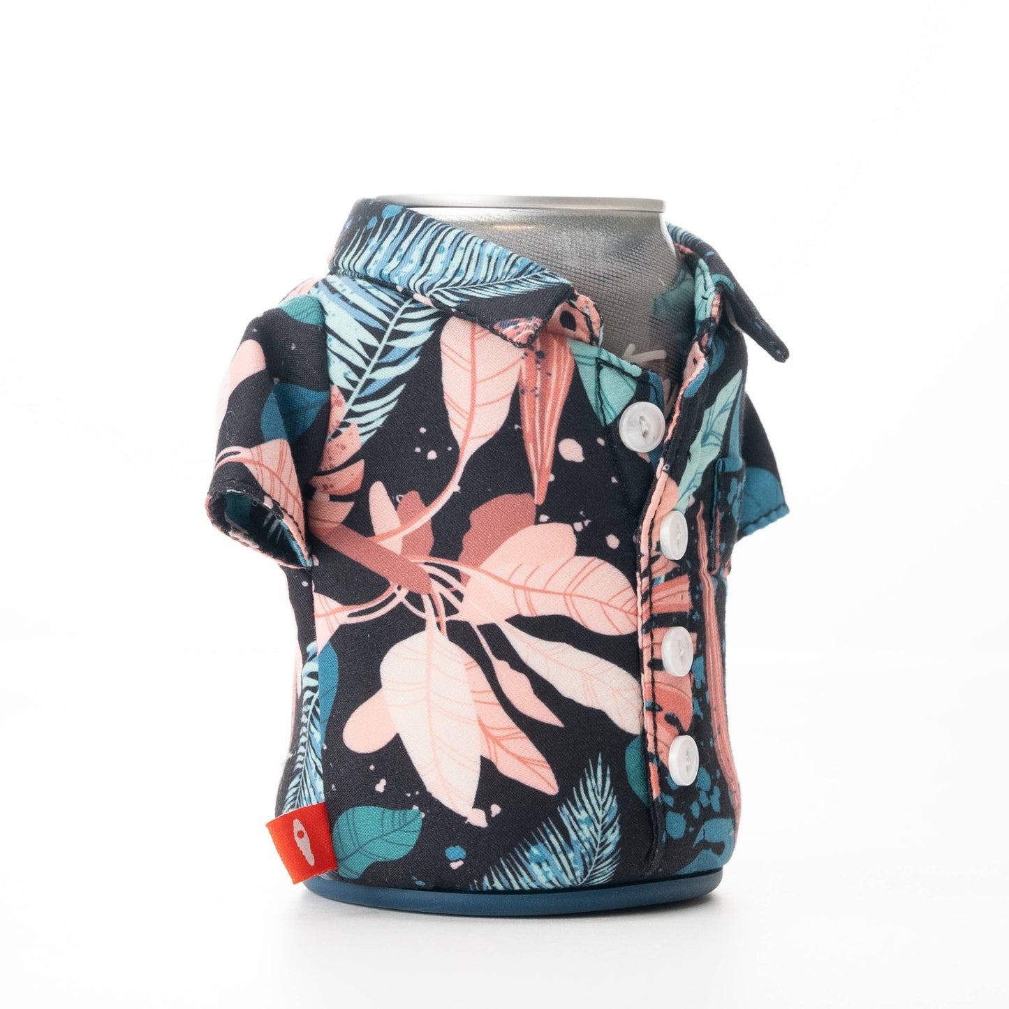 Puffin Can Coozie: The Aloha Drink Koozie - Black Monstera