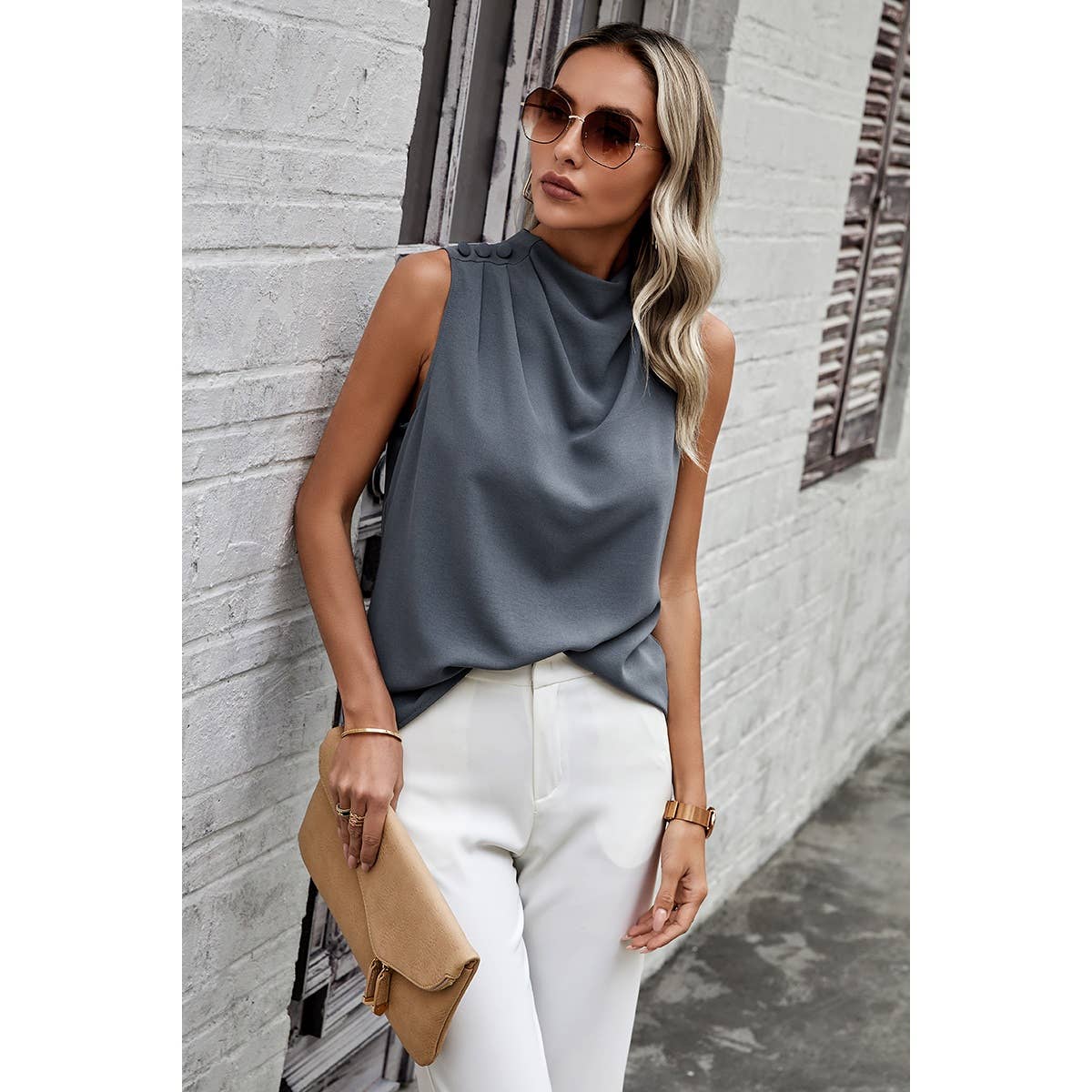 Ruched Sleeveless