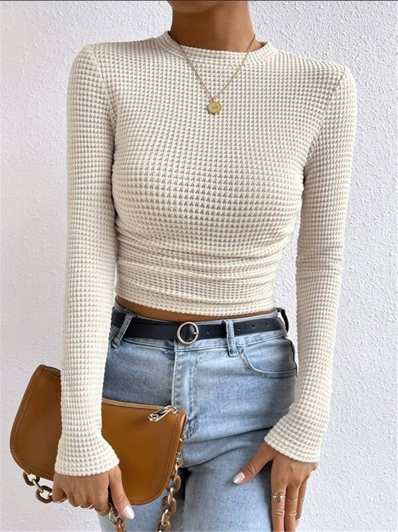 Waffle slim fit long sleeve t-shirt