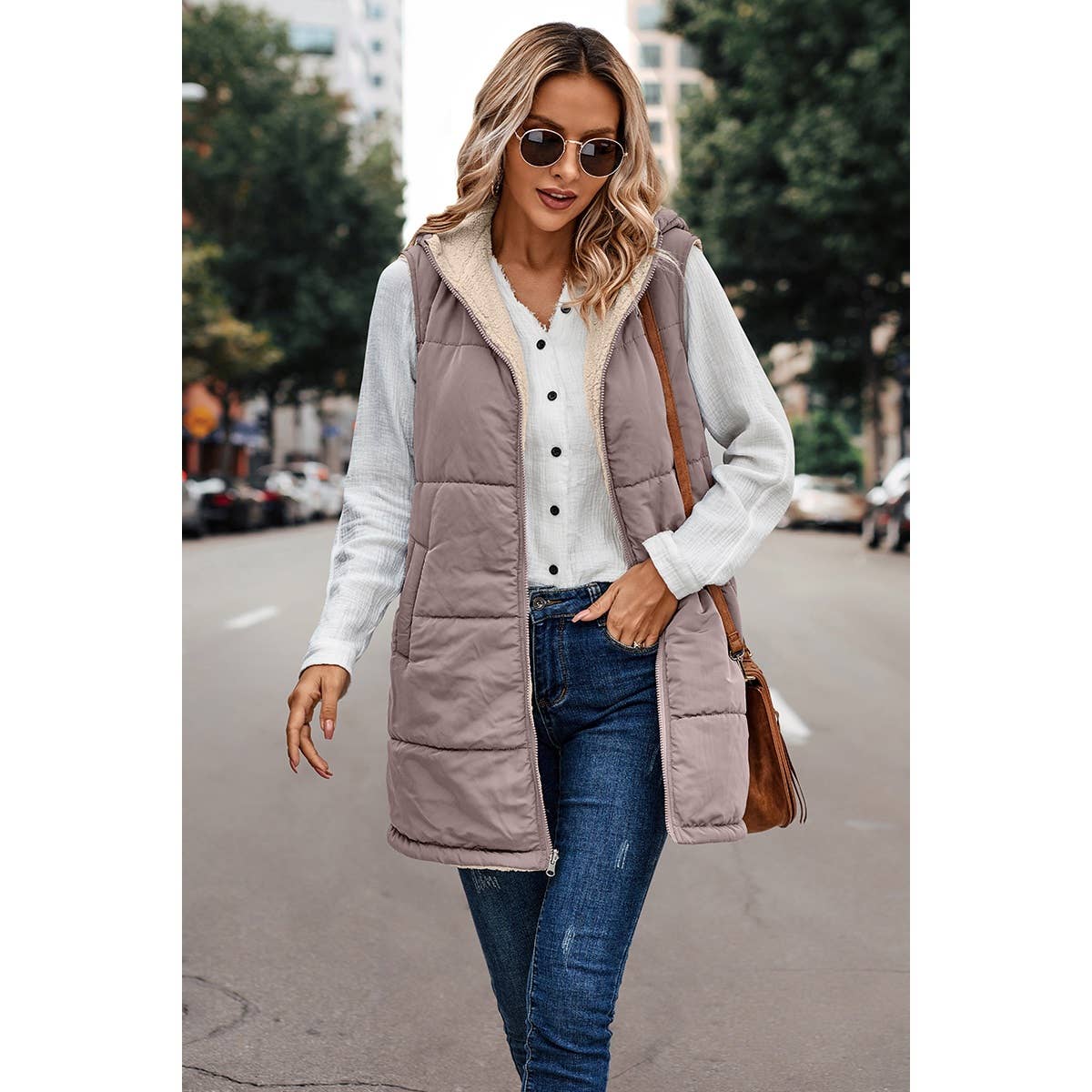Navy Faux Fur Vest