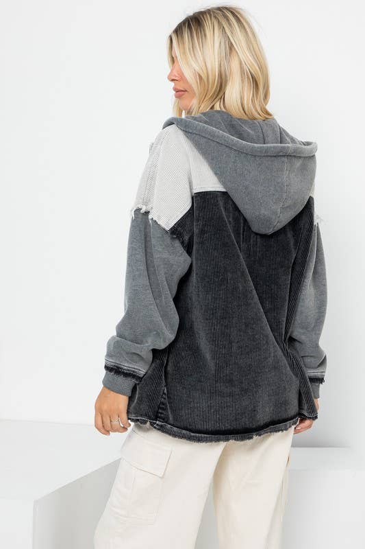 Plus Size Hooded Shacket
