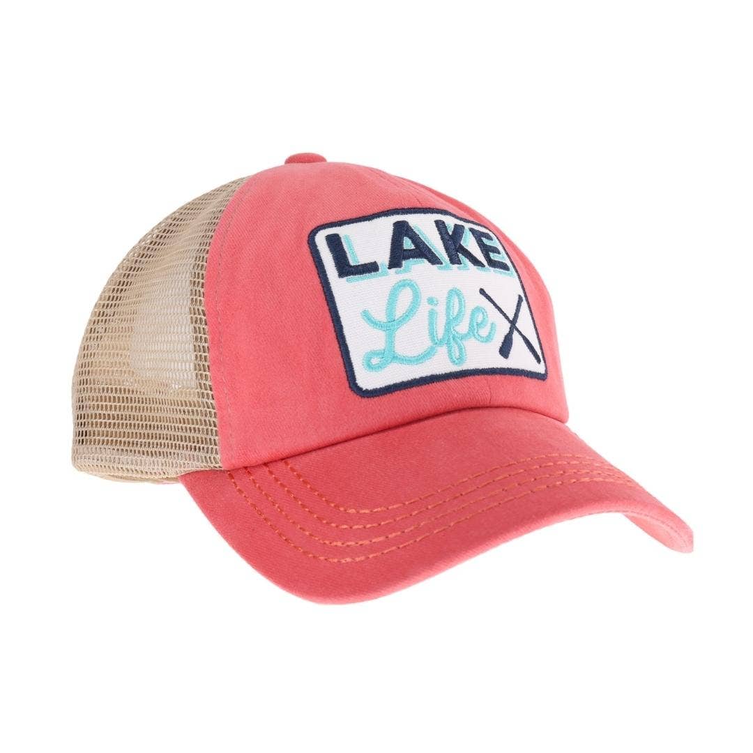 Embroidered Lake Life Patch C.C Beanie High Pony