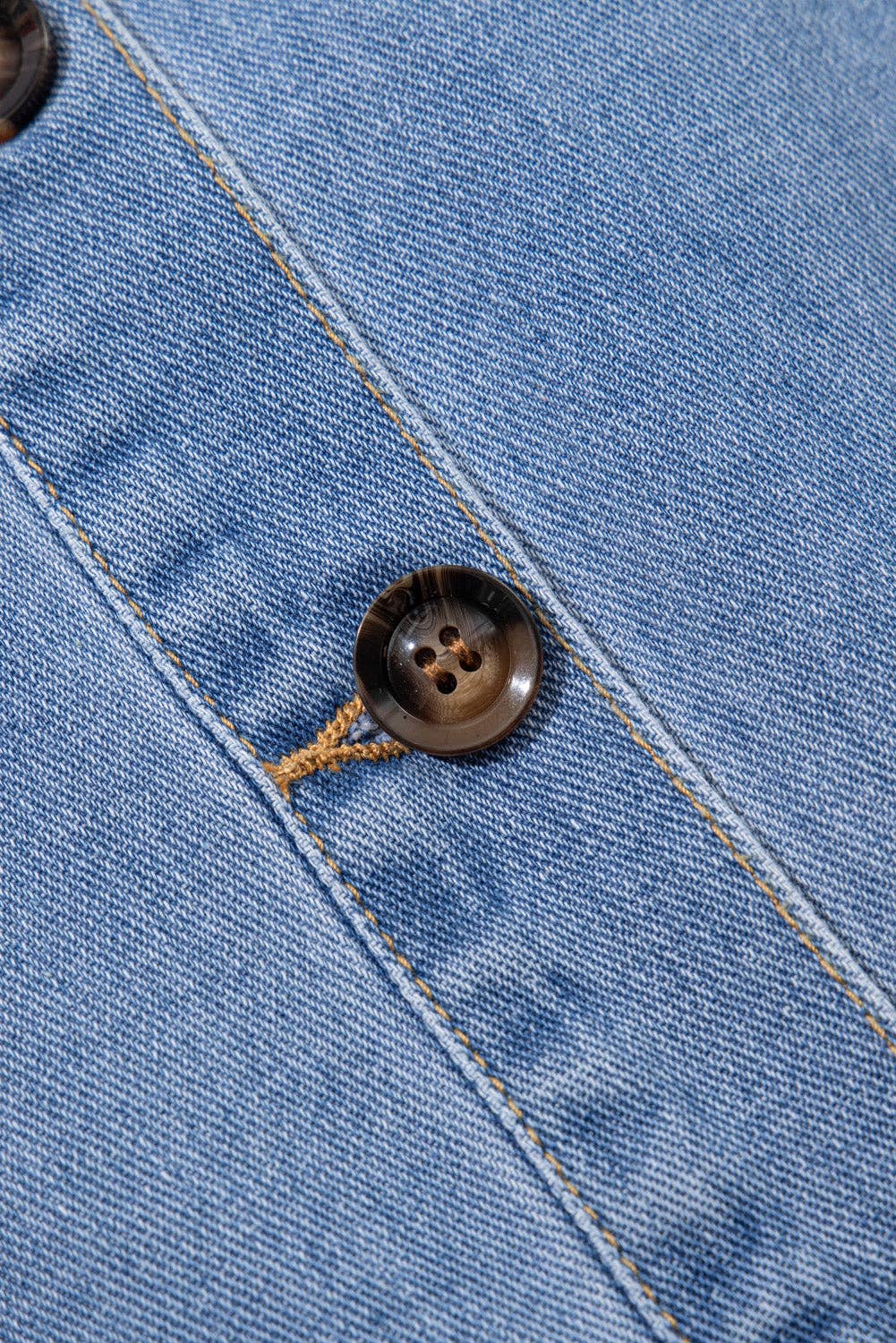 Denim Button Front Mini Dress