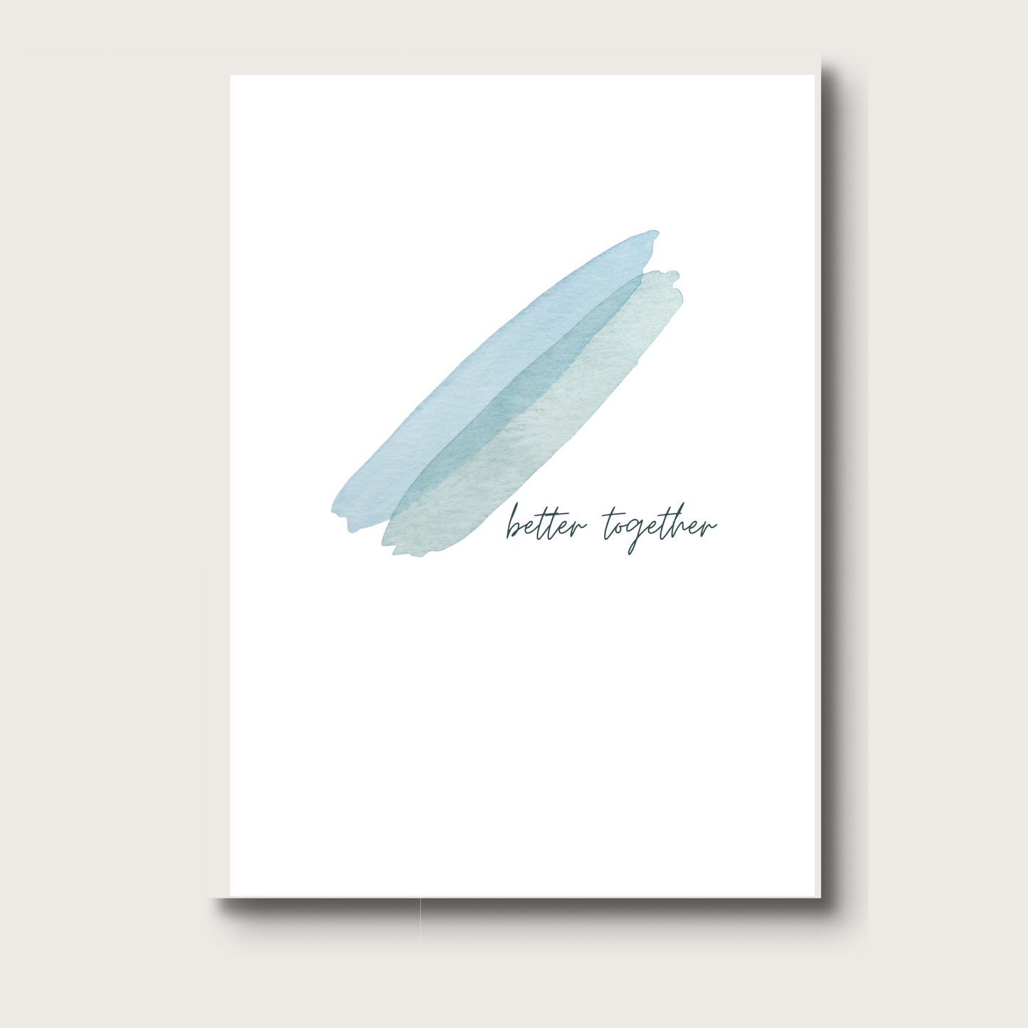 AligN: Better Together Minimalist Watercolor Greeting Card - Encouragement-Love-Wedding
