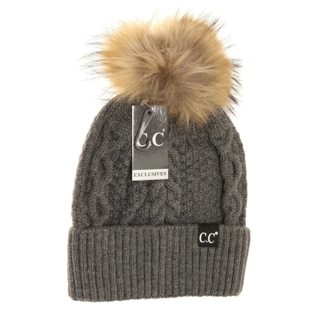 CC Beanie Exclusive! Black Label Special Edition Ribbed Cuff Pom