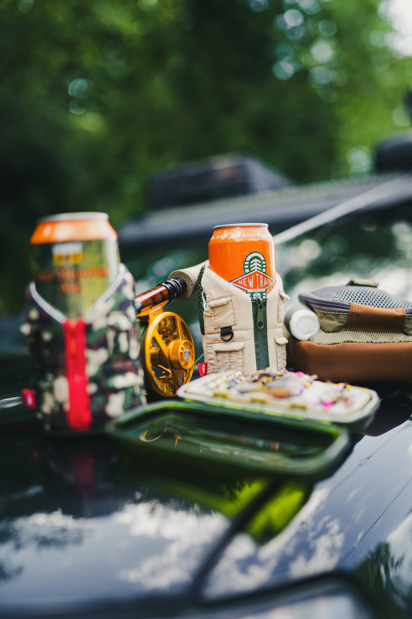 Puffin Can Coozie: The Adventurer - Taco Tan & Olive Green