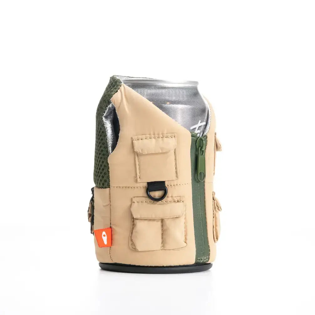 Puffin Can Coozie: The Adventurer - Taco Tan & Olive Green