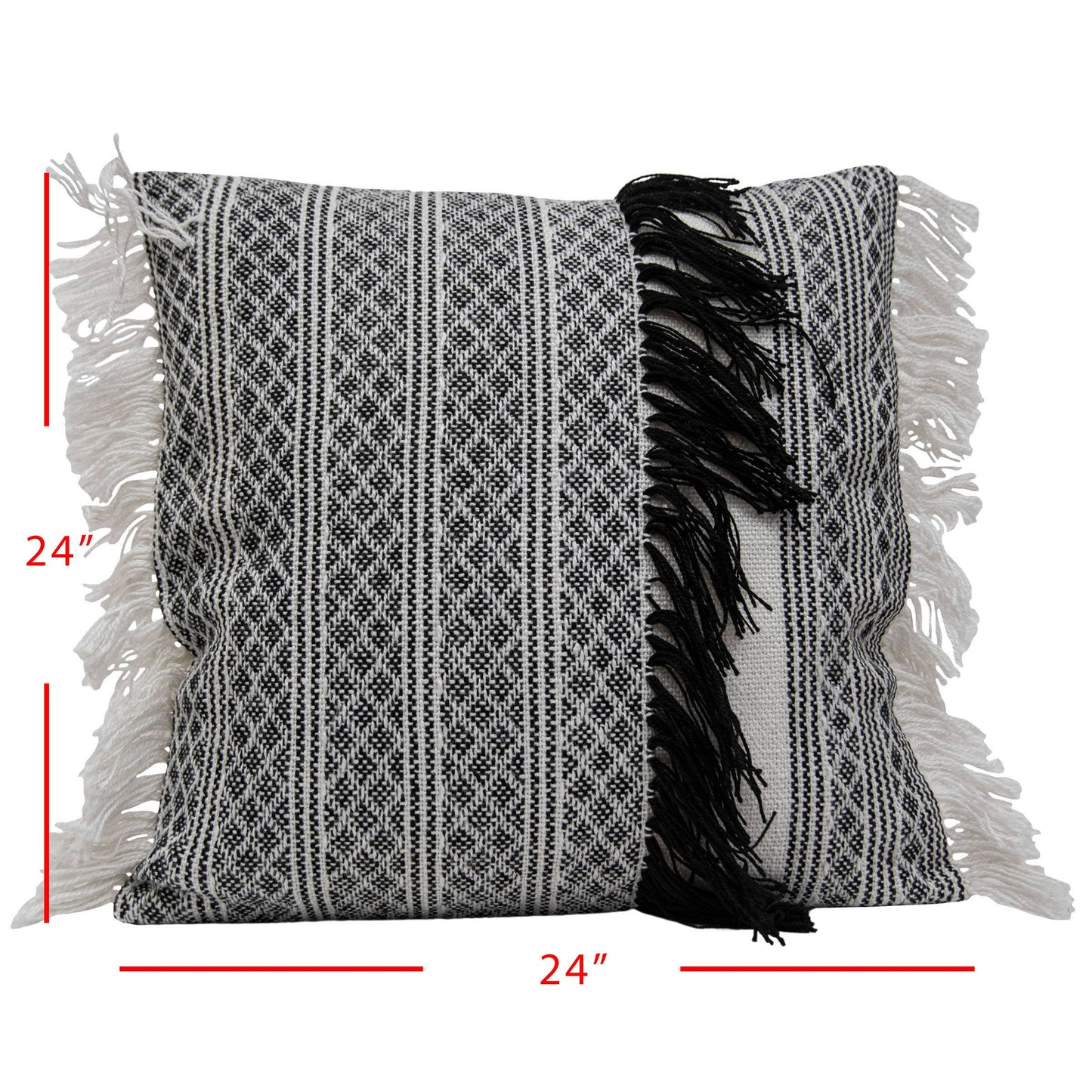 Pillow: 24x24 Black & White, Indoor & Outdoor