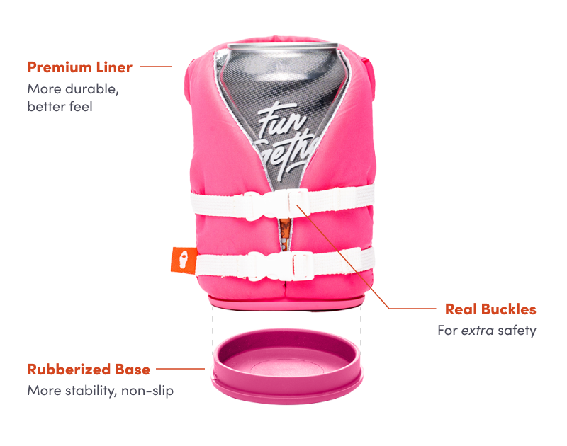 Puffin Can Koozie: The Buoy - Party Pink