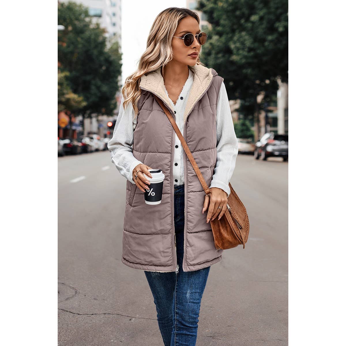 Navy Faux Fur Vest
