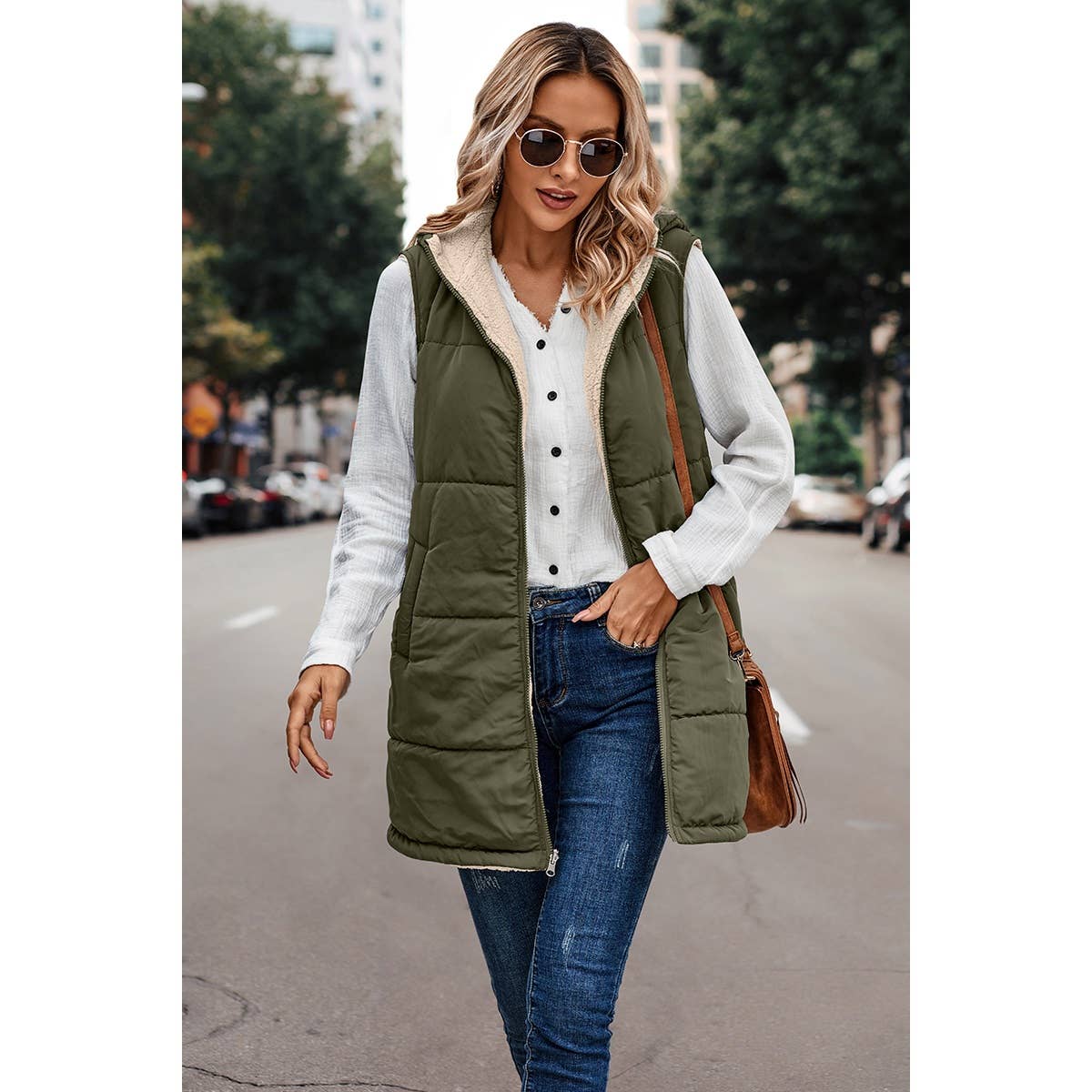 Navy Faux Fur Vest