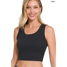 Ribbed Scoop Neck crop Tank