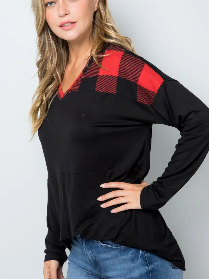 Buffalo Plaid Top: Plus Size