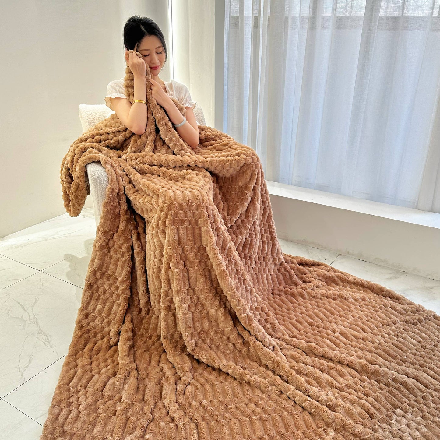 Bubble-Texture Ultra Plush Blanket