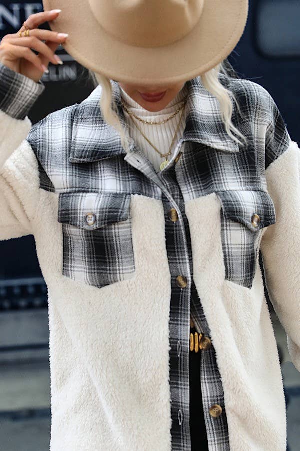 Jacket with Plaid Detail