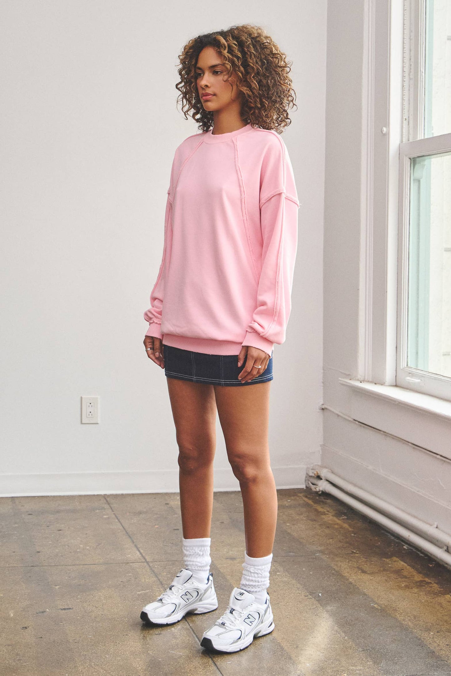 French crewneck in tan
