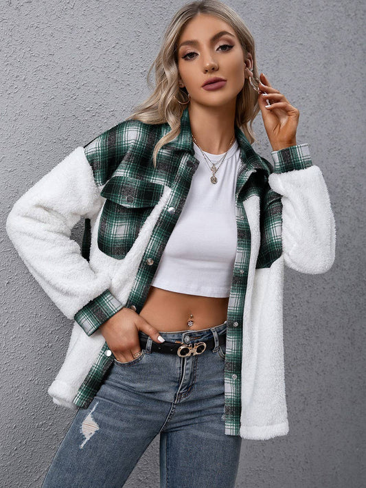Jacket with Plaid Detail