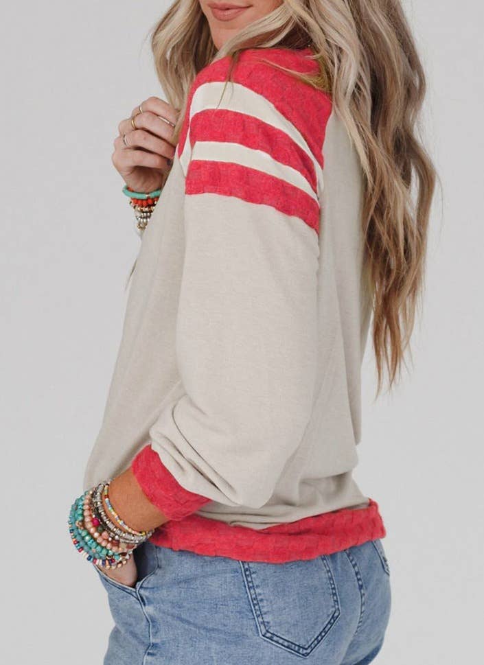 Color Block Raglan Sleeve Top