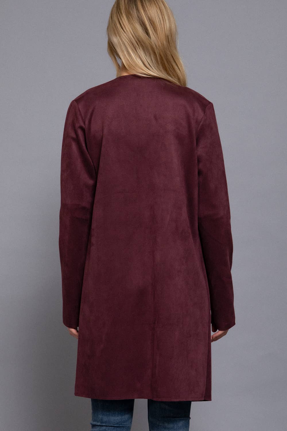 Faux Suede Long Jacket