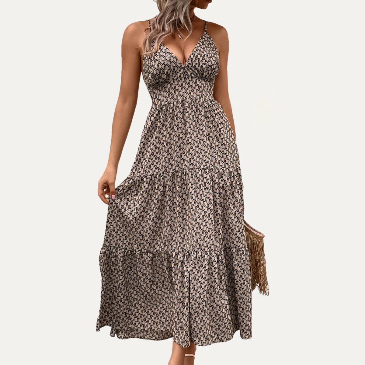 Tie-Back Strappy Maxi Dress