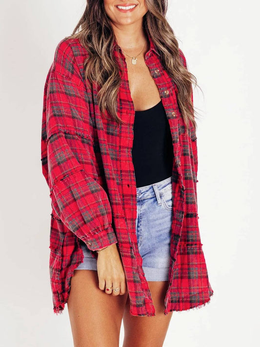 Oversized Long Plaid Shacket