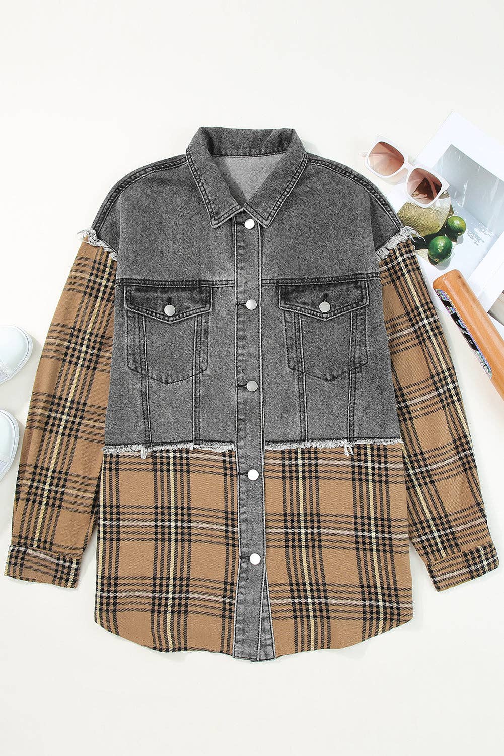 Plaid Denim Shacket