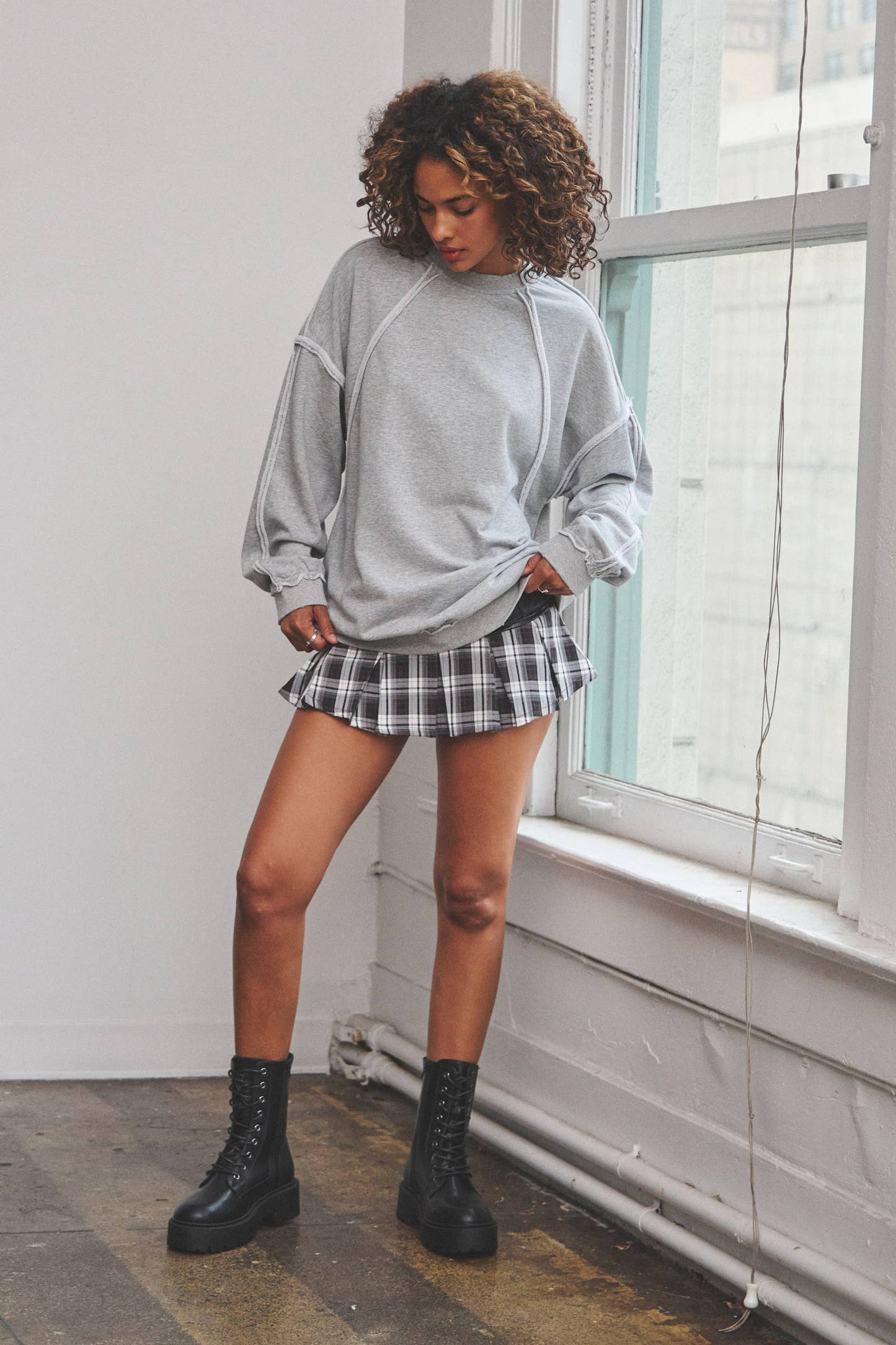 French crewneck in tan