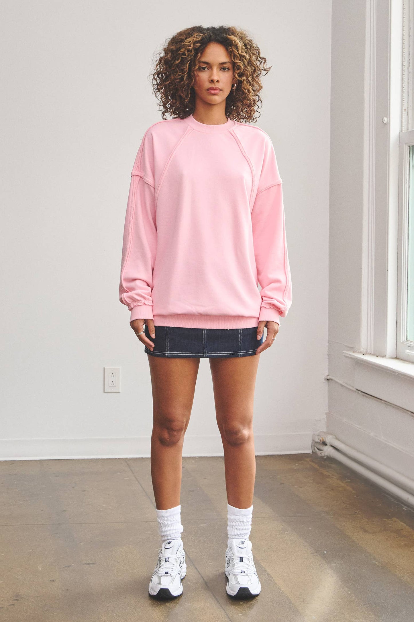French crewneck in tan