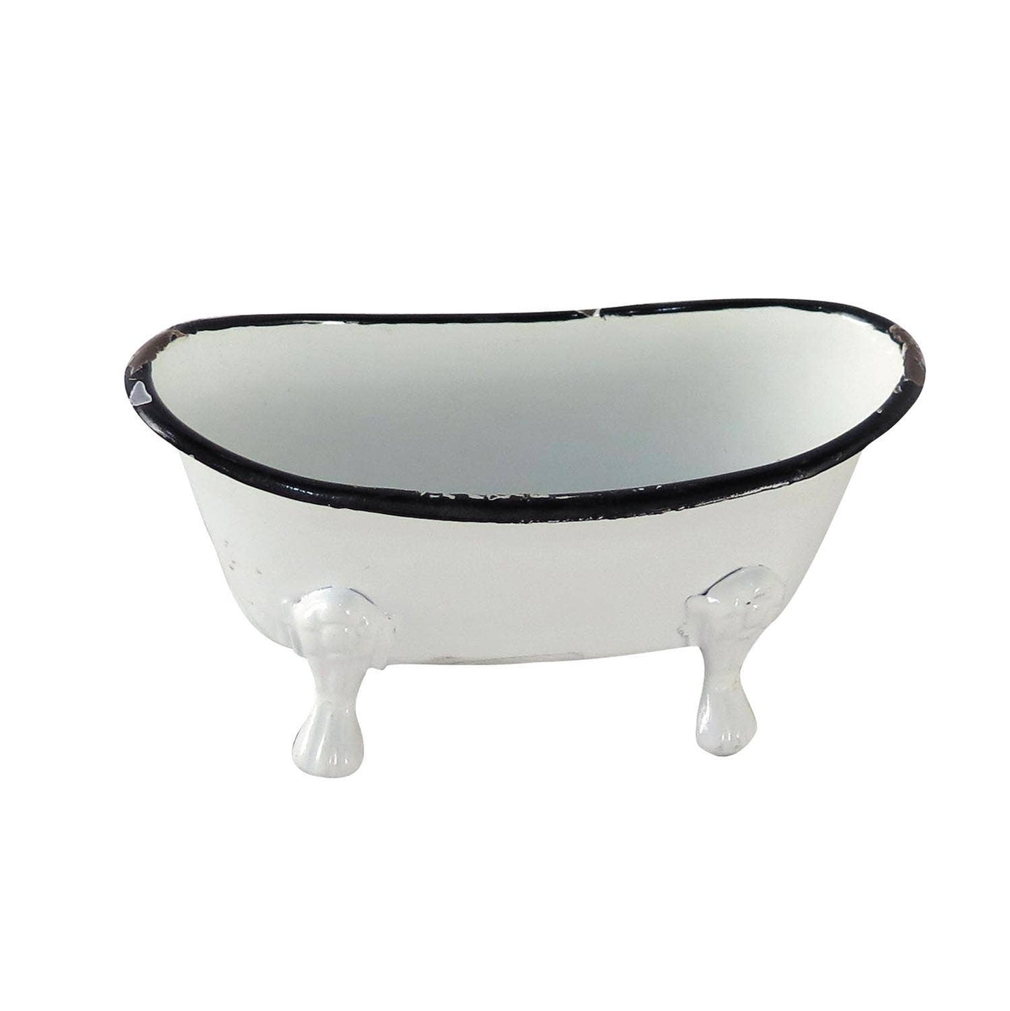 Mini Distressed Enamel Bathtub Soap Dish
