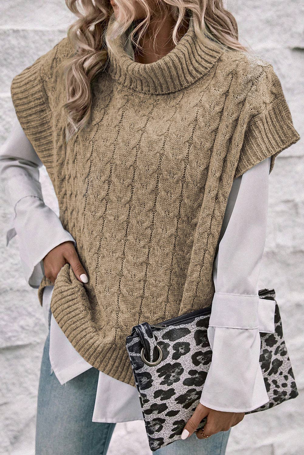 Turtleneck Batwing Sleeve Sweater