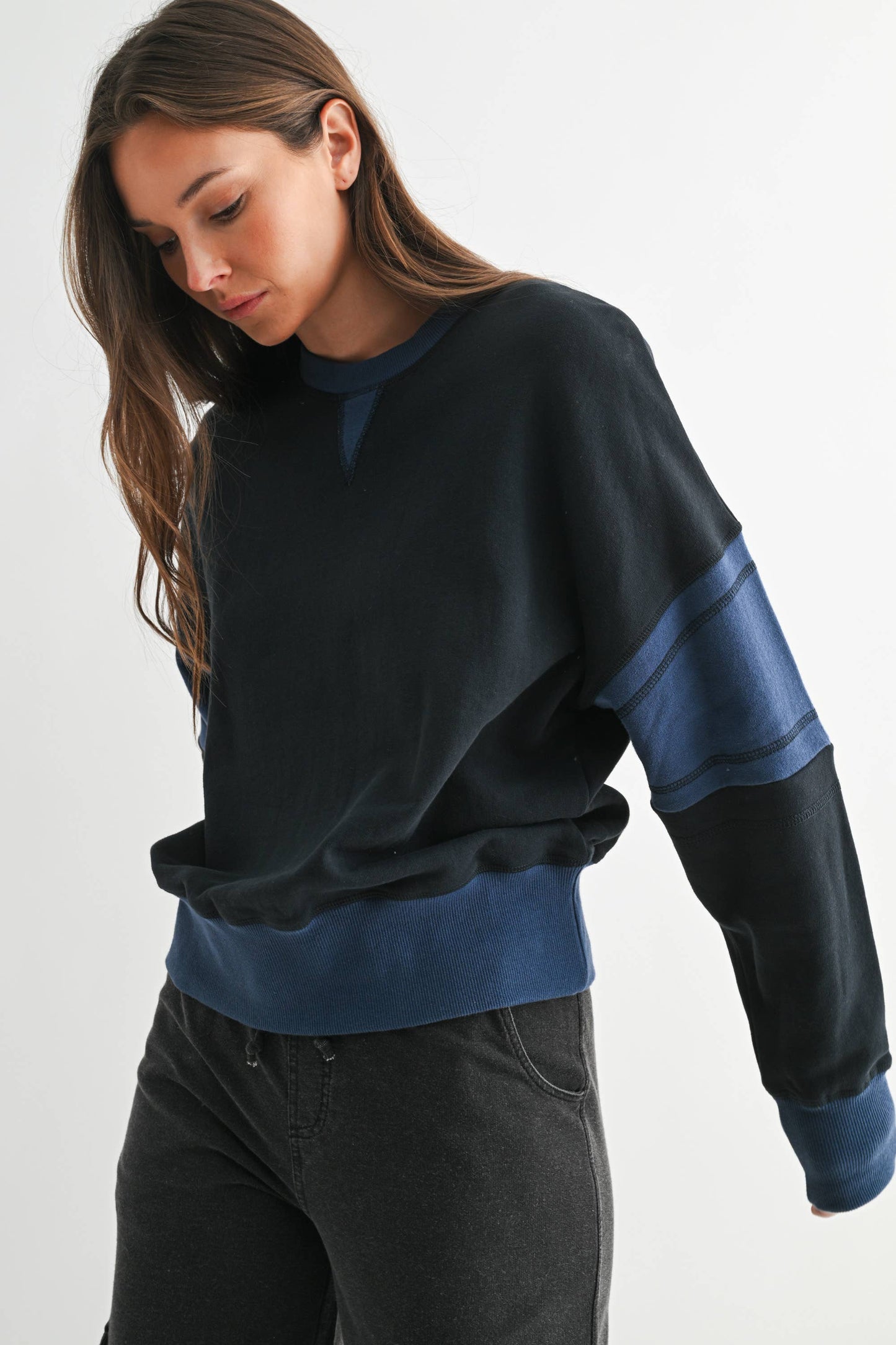 Varsity Colorblock Fleece Crewneck