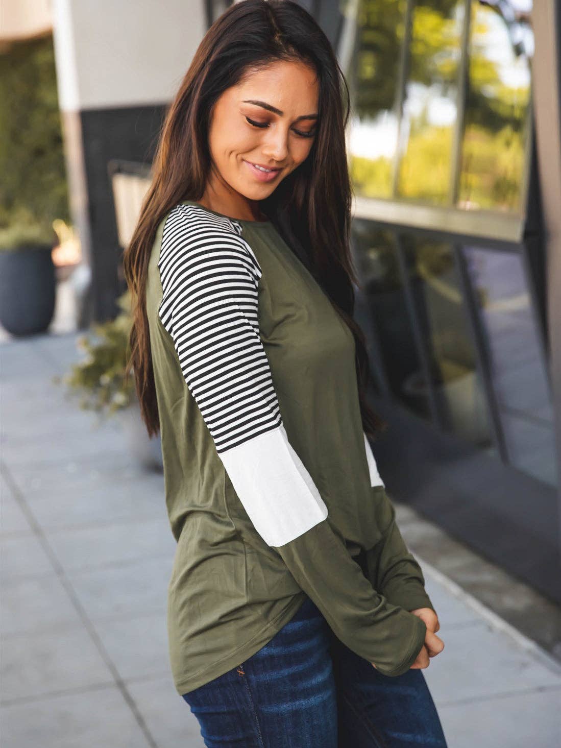 Striped Sleeve Top
