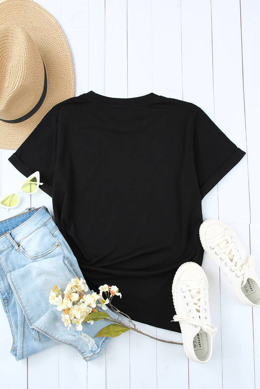 Solid Color Crew Neck Tee