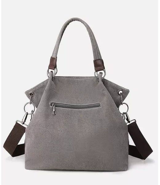 Colorblock Canvas Shoulder Bag