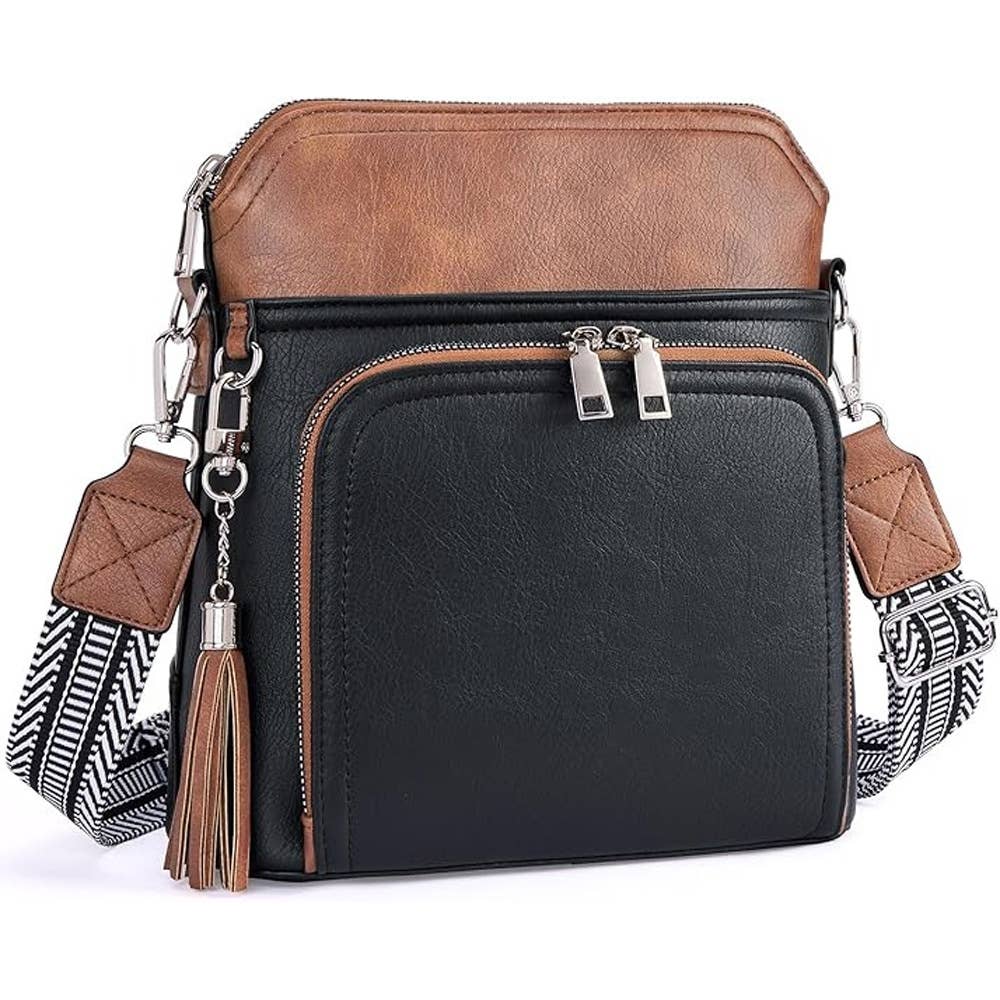 COLOR BLOCK CROSSBODY HANDBAG PURSE