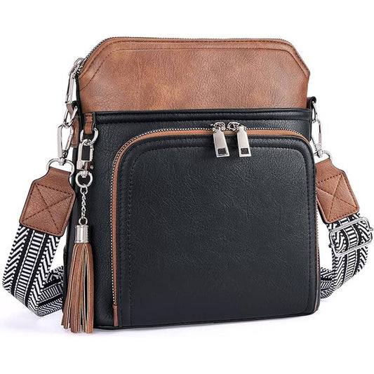 COLOR BLOCK CROSSBODY HANDBAG PURSE