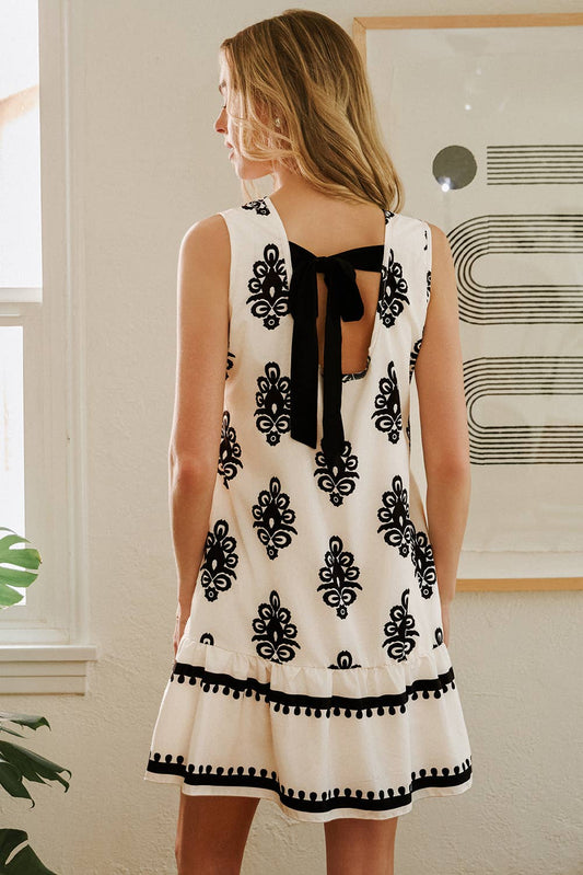 Bowknot Back Mini Dress