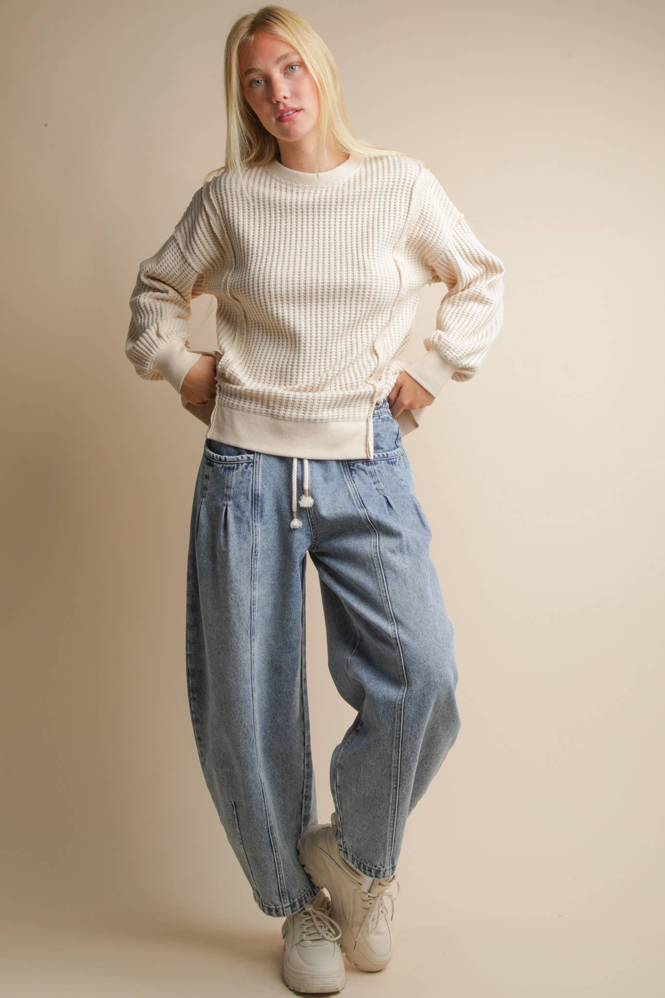 Oversized Waffle Long Sleeve