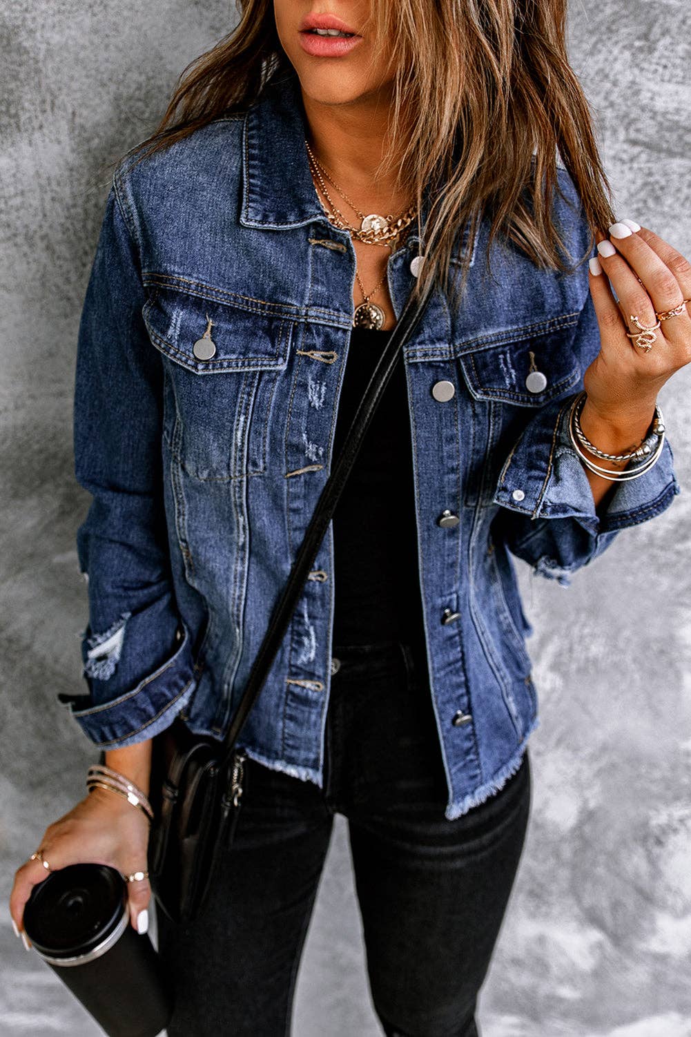 Denim Distressed Jacket