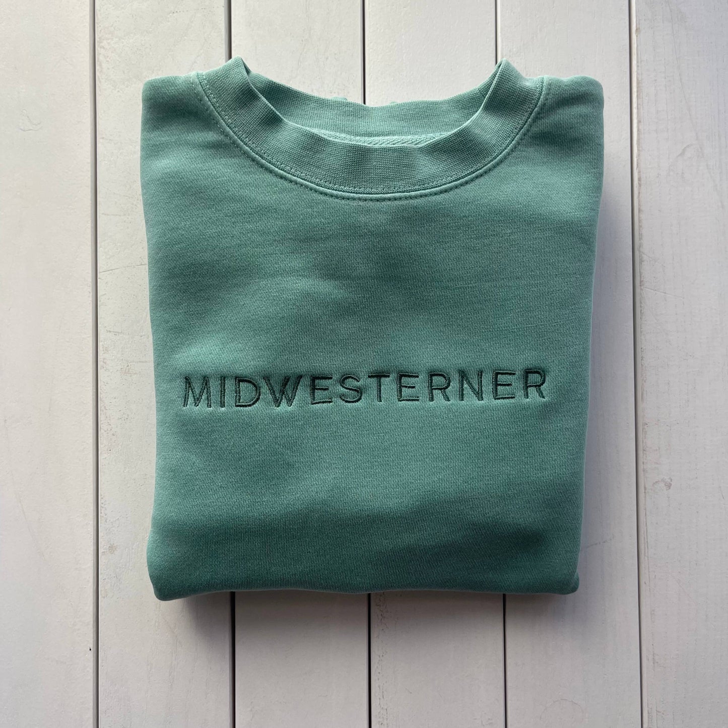 Midwesterner Embroidered Sweatshirt: Mint