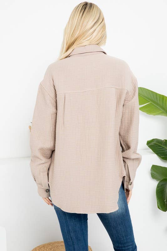 Gauze Oversized Shacket